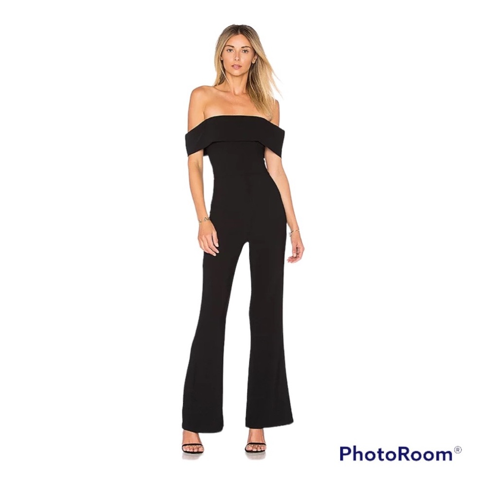 By the way x Revolve Aubrey Off Shoulder Jumpsuit in Black